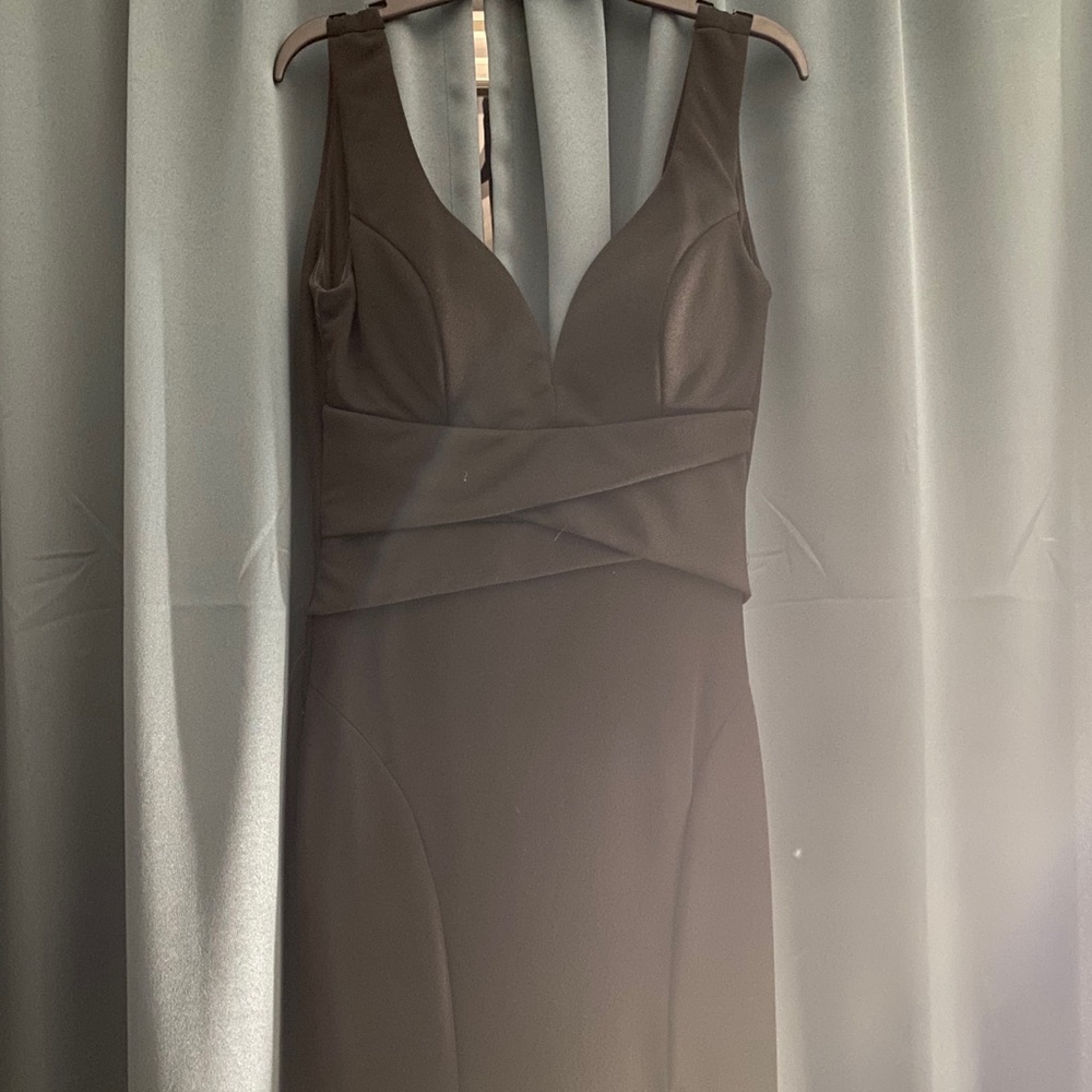 Prom long black dress with slit